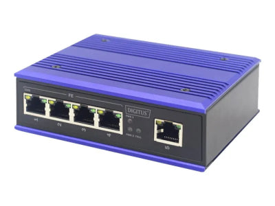 DIGITUS Switch Ind. 5-Poort 10/100 Onbeheerd blauw